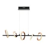 Pendente 85x84,5x84,5cm Ginga Bb011 Bella Iluminação Rose Gold/preto