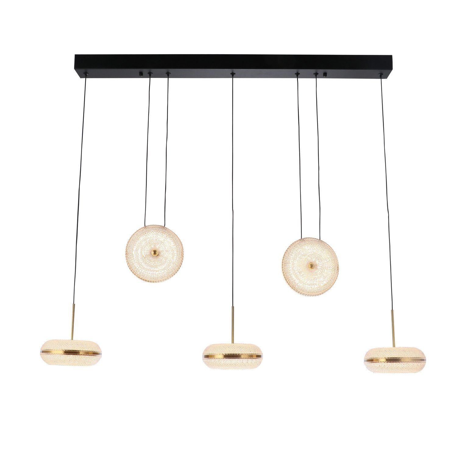 Pendente Bivolt Dendê Bella Iluminação Dourado/preto