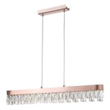 Pendente Véu 1x15w 3000k 1200 Lúmens Ho300 Bella Iluminação Rose Gold/transparente