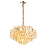 Lustre de Vidro Odeon 48cmx78cm Bella Iluminação Dourado e Conhaque