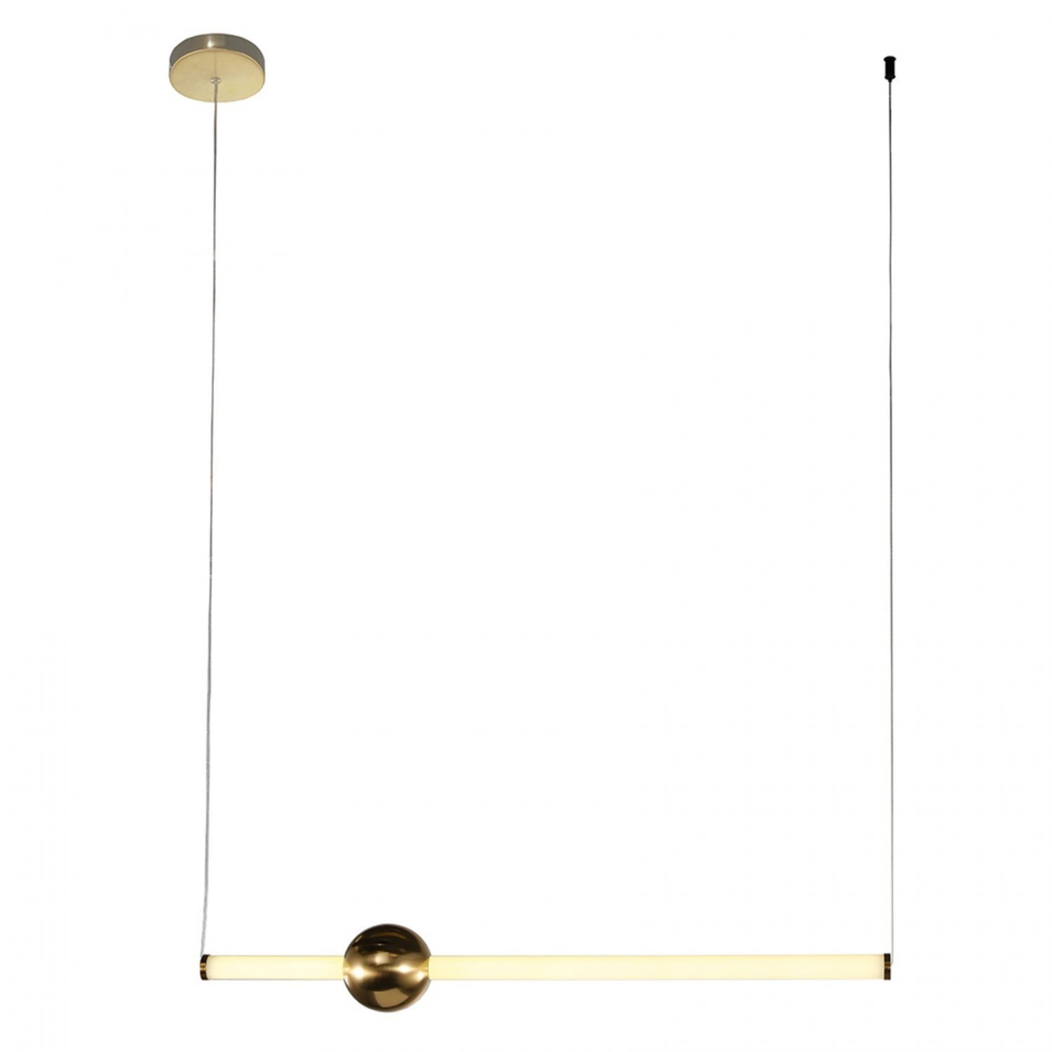 Pendente Bossa Nova De Metal E Vidro Bella Iluminação Dourado/branco