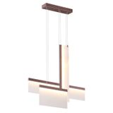 Pendente Patua E Marrom 9cm 81cm 66cm 12w + 18w + 24w 2700k 2311lm Bella Iluminação Branco/marrom