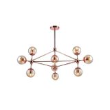 Pendente 100x57,5cm 10xe27 Bolinha 400w Orbe Bella Iluminação Cobre/champagne