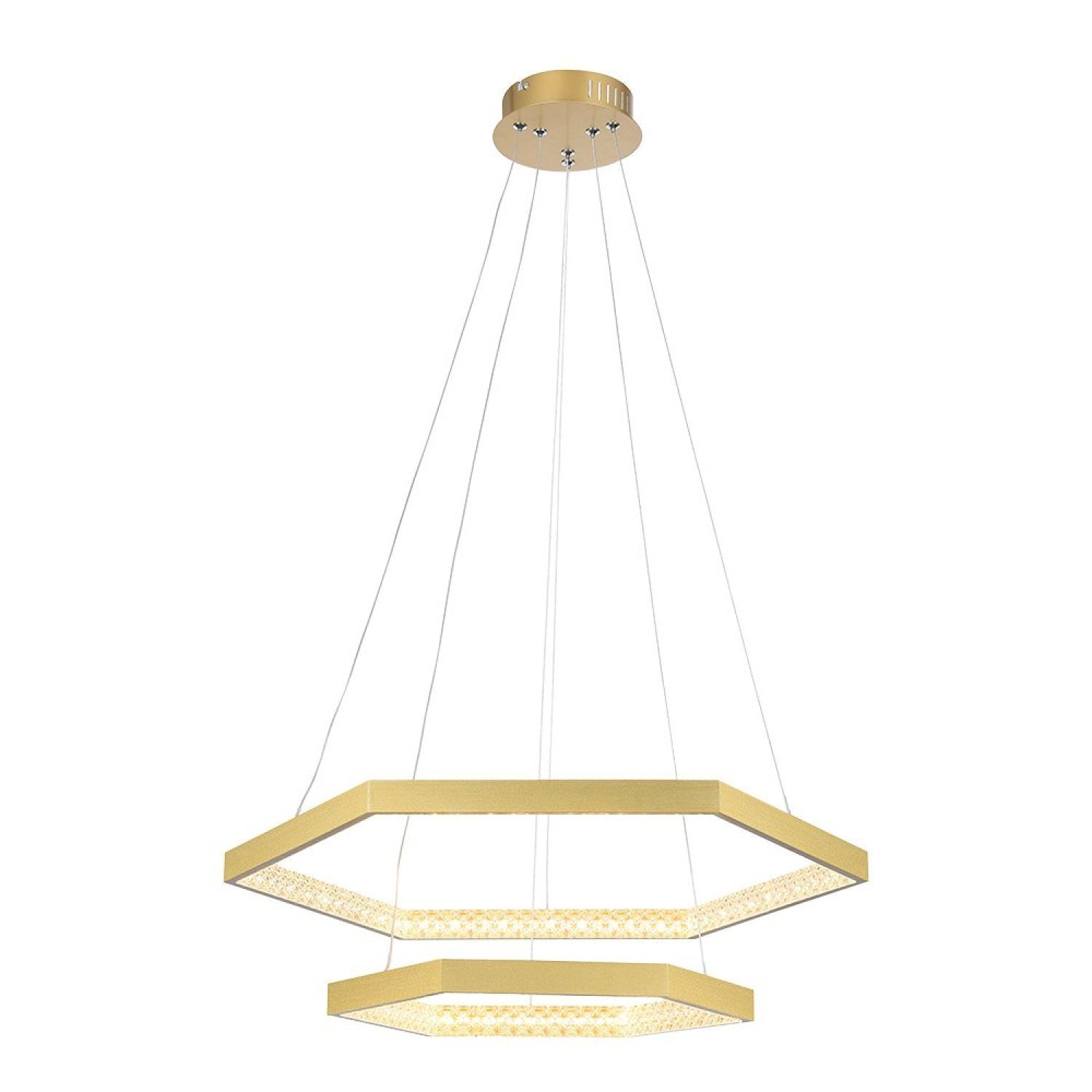 Pendente Bivolt Hex Bella Iluminação Dourado