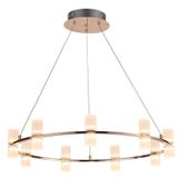 Pendente 62cmx10.5cm 18x2w 3000k 2880lm Candel French Jj001 Bella Iluminação Dourado/branco