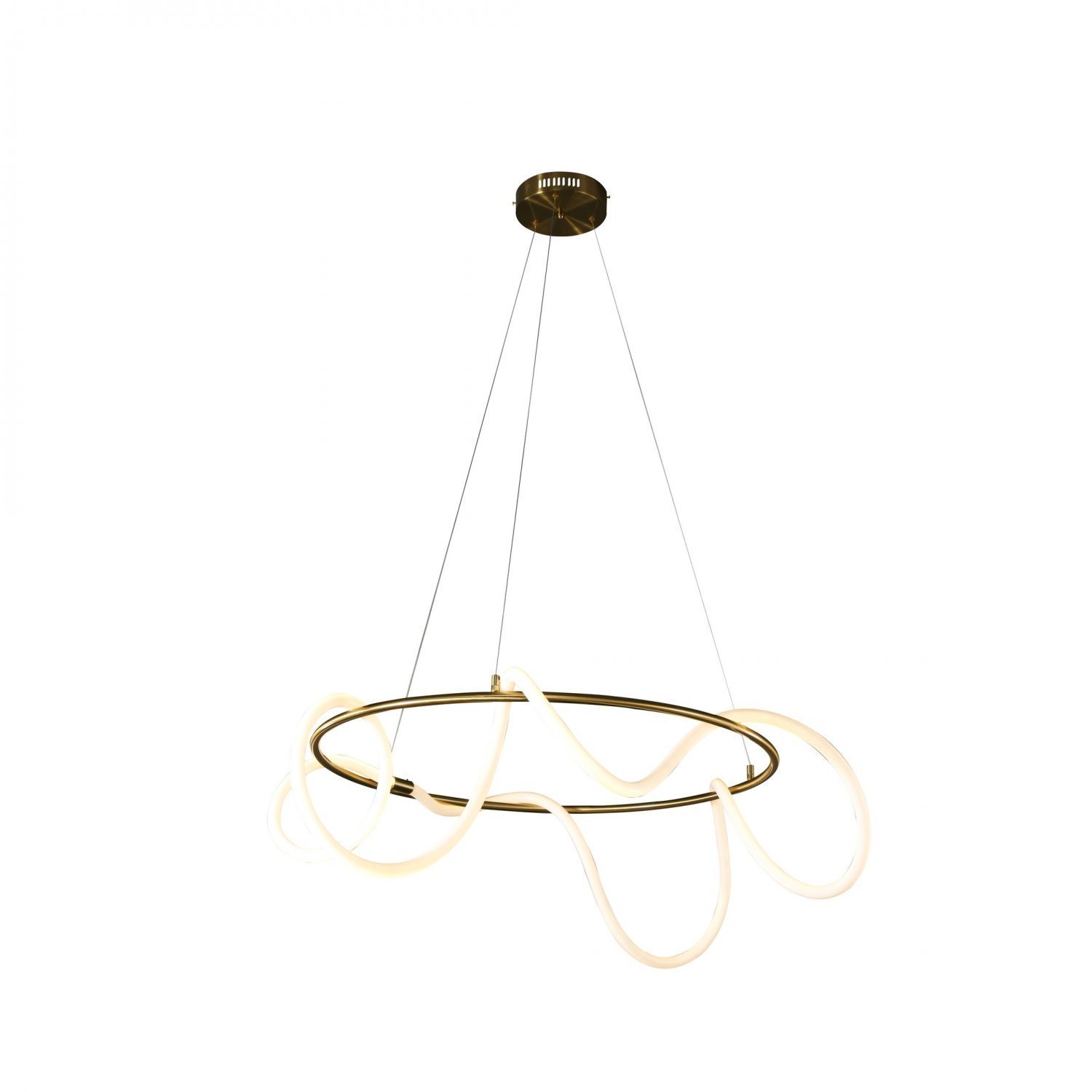 Pendente 80cm X 30cm 1x45w 2700k 3375lm Mantra Bella Iluminação Dourado