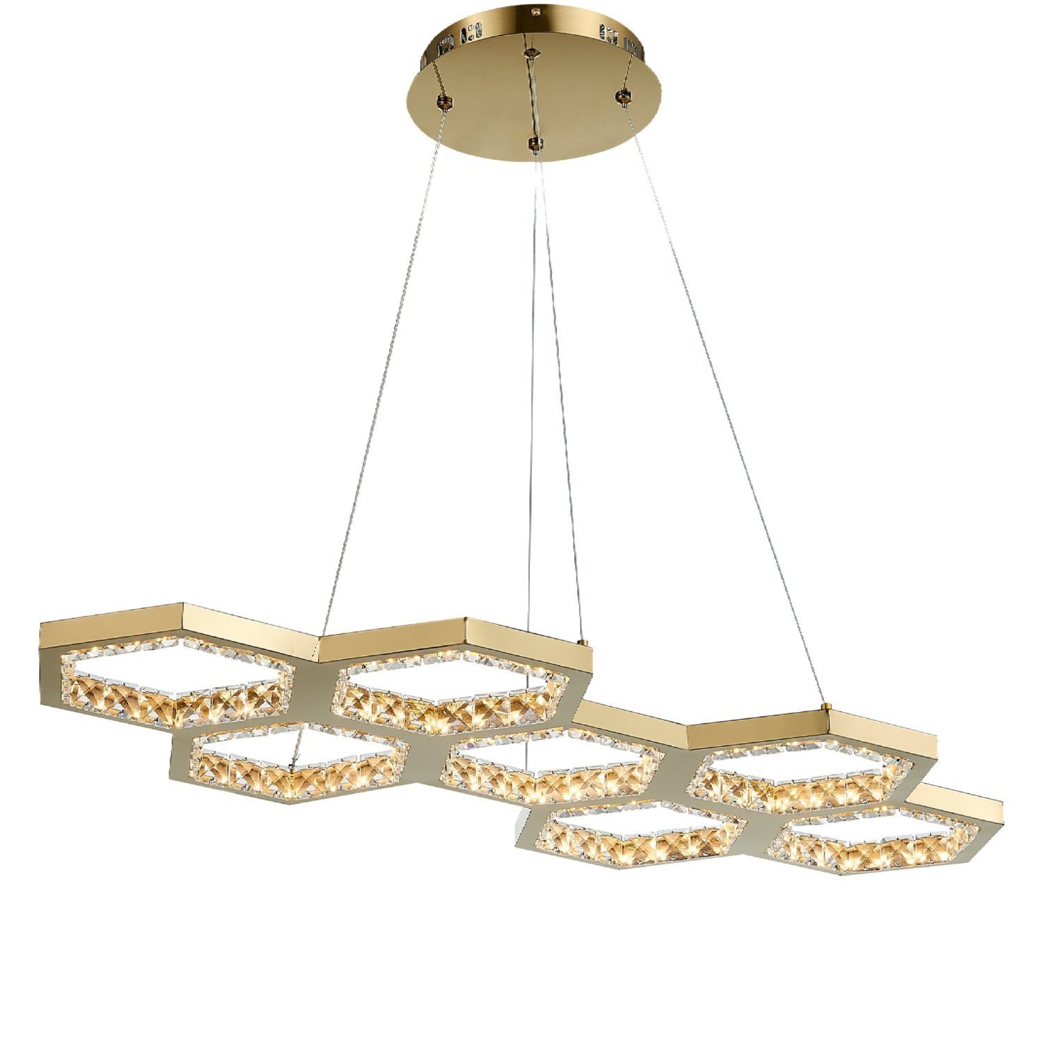 Pendente Co Lúmenseia 96,5x41,8x3cm 1x75w 3000k Dw001l Bella Iluminação Dourado