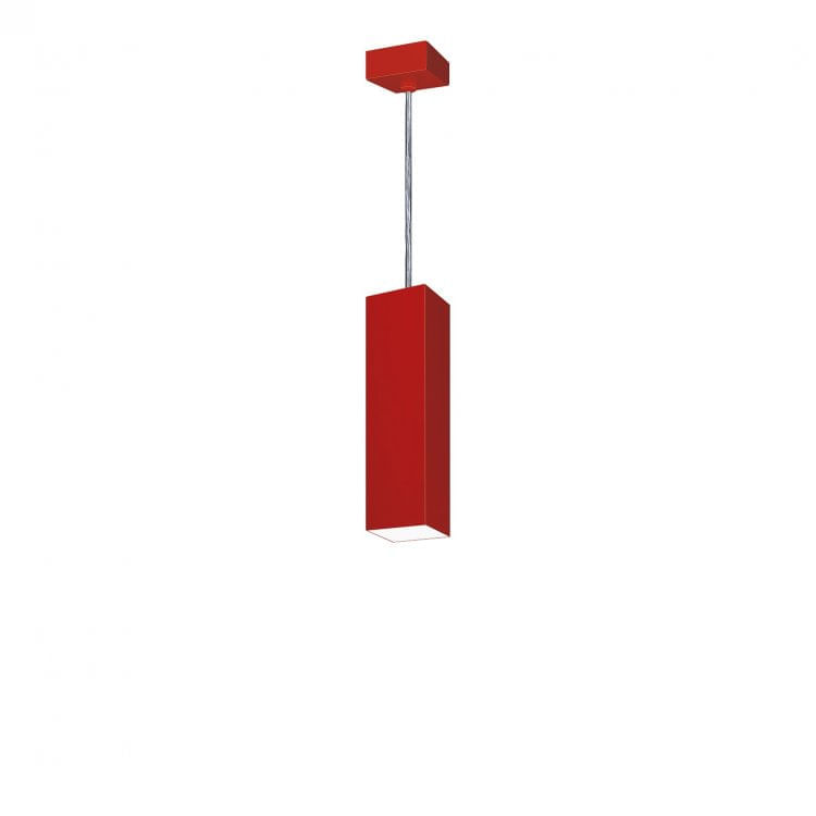 Pendente Viena Quadrado 30 cm Conti Iluminação Vermelho