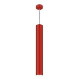 Pendente Viena Tubo 60 cm Conti Iluminação Vermelho