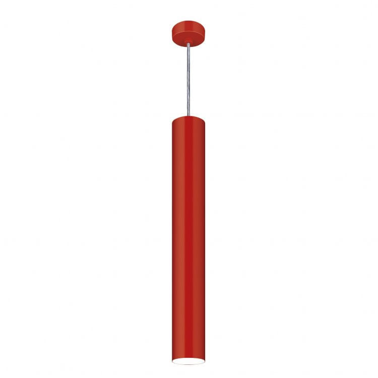 Pendente Viena Tubo 60 cm Conti Iluminação Vermelho