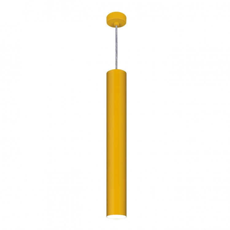 Pendente Viena Tubo 60 cm Conti Iluminação Amarelo