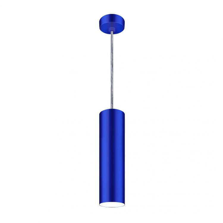 Pendente Viena Tubo 30 cm Conti Iluminação Azul metalico