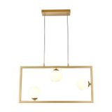 Pendente Balanço De Metal E Vidro Bella Iluminação Dourado/branco