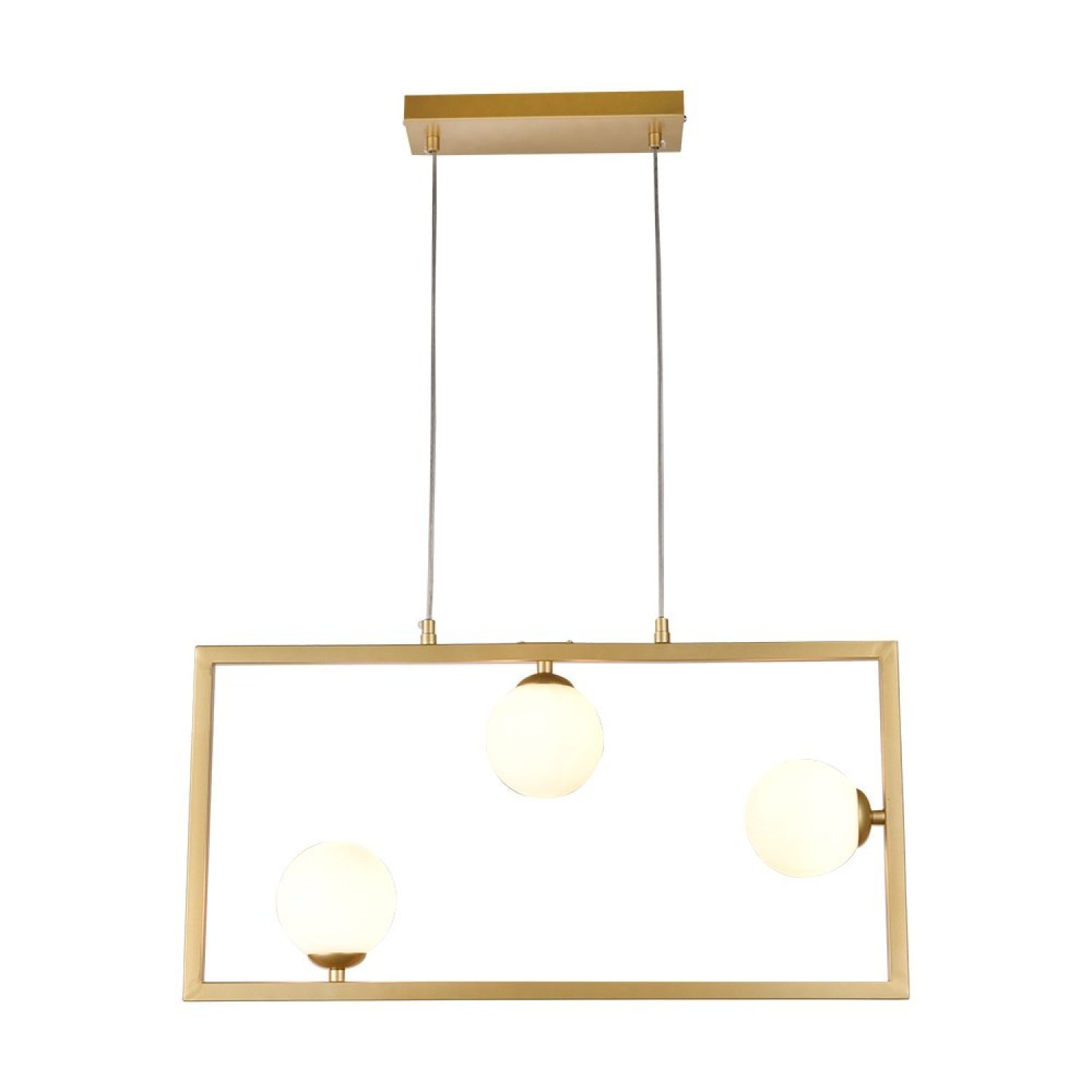 Pendente Balanço De Metal E Vidro Bella Iluminação Dourado/branco