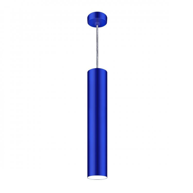 Pendente Viena Tubo 45 cm Conti Iluminação Azul metalico