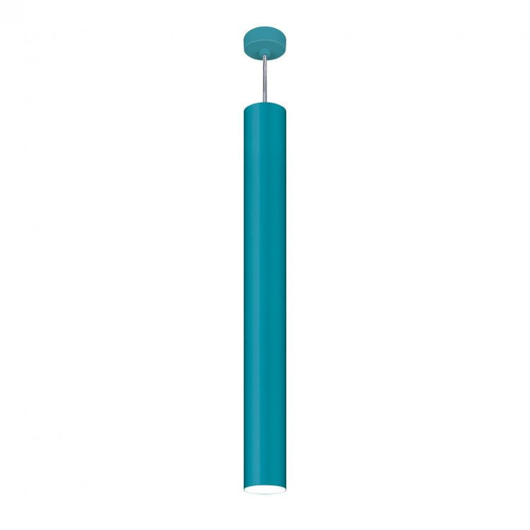 Pendente Viena Tubo 90 cm Conti Iluminação Verde Tiffany