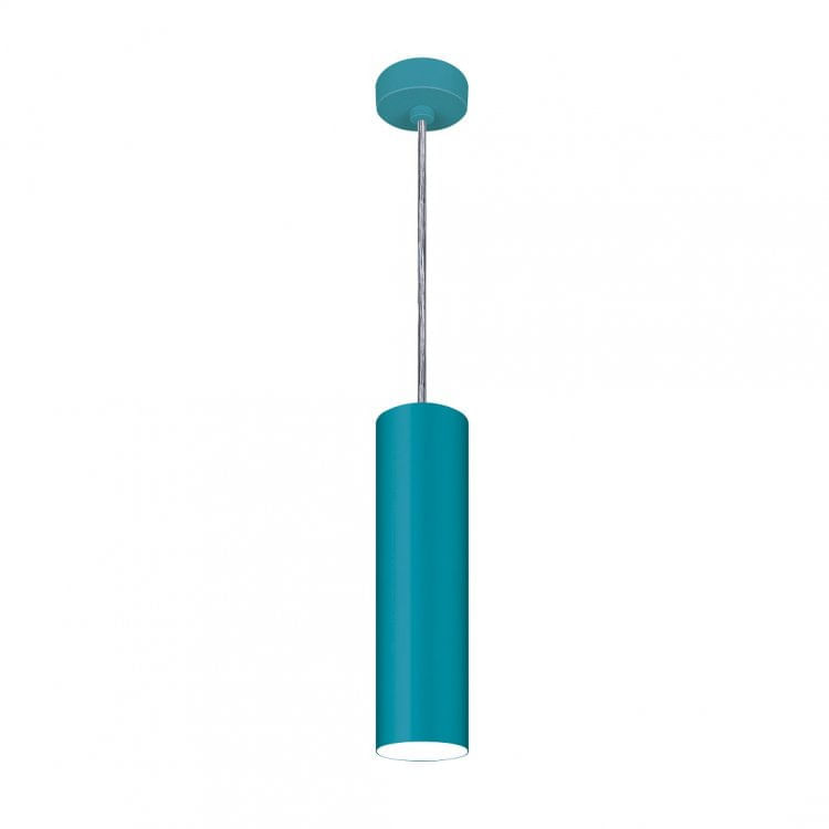 Pendente Viena Tubo 30 cm Conti Iluminação Verde Tiffany