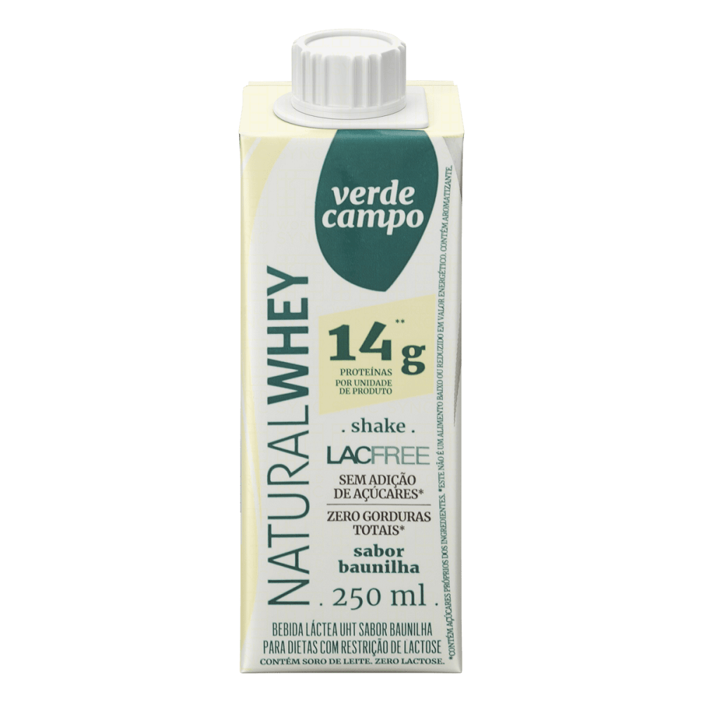 Bebida Láctea Verde Campo Naturalwhey 14 Baunilha Zero Lactose 250ml