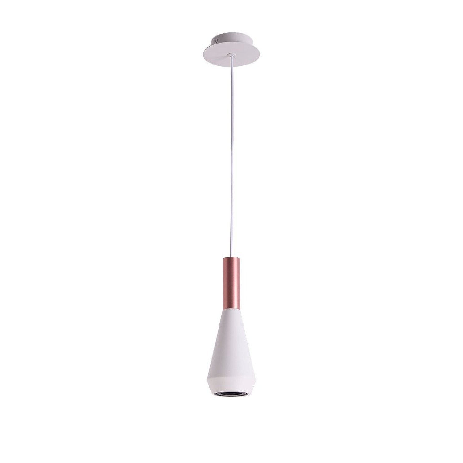 Pendente Bivolt Pituco Bella Iluminação Rose Gold/branco