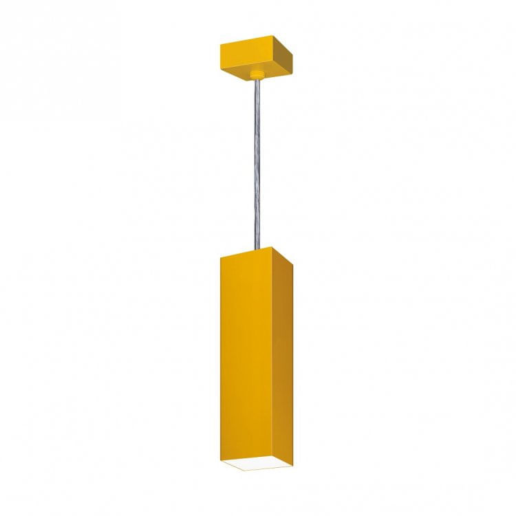 Pendente Viena Quadrado 30 cm Conti Iluminação Amarelo