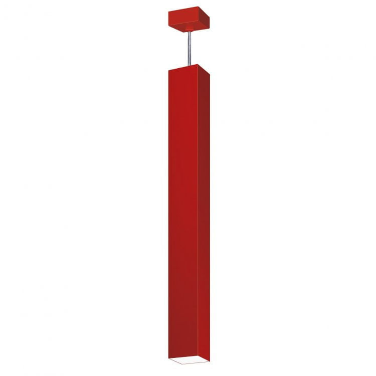 Pendente Viena Quadrado 90 cm Conti Iluminação Vermelho