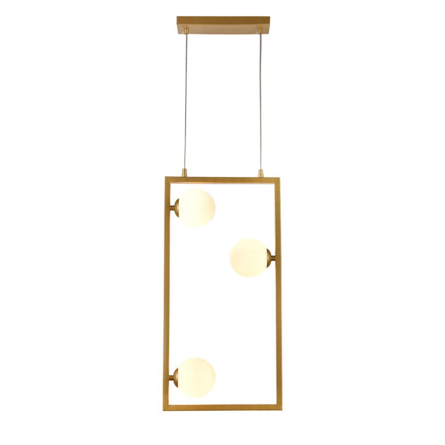 Pendente Balanço De Metal E Vidro Bella Iluminação Dourado/branco