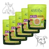 Kit 5 Ração Úmida Guabi Natural Gatos Carne E Frango E Vegetais 85g