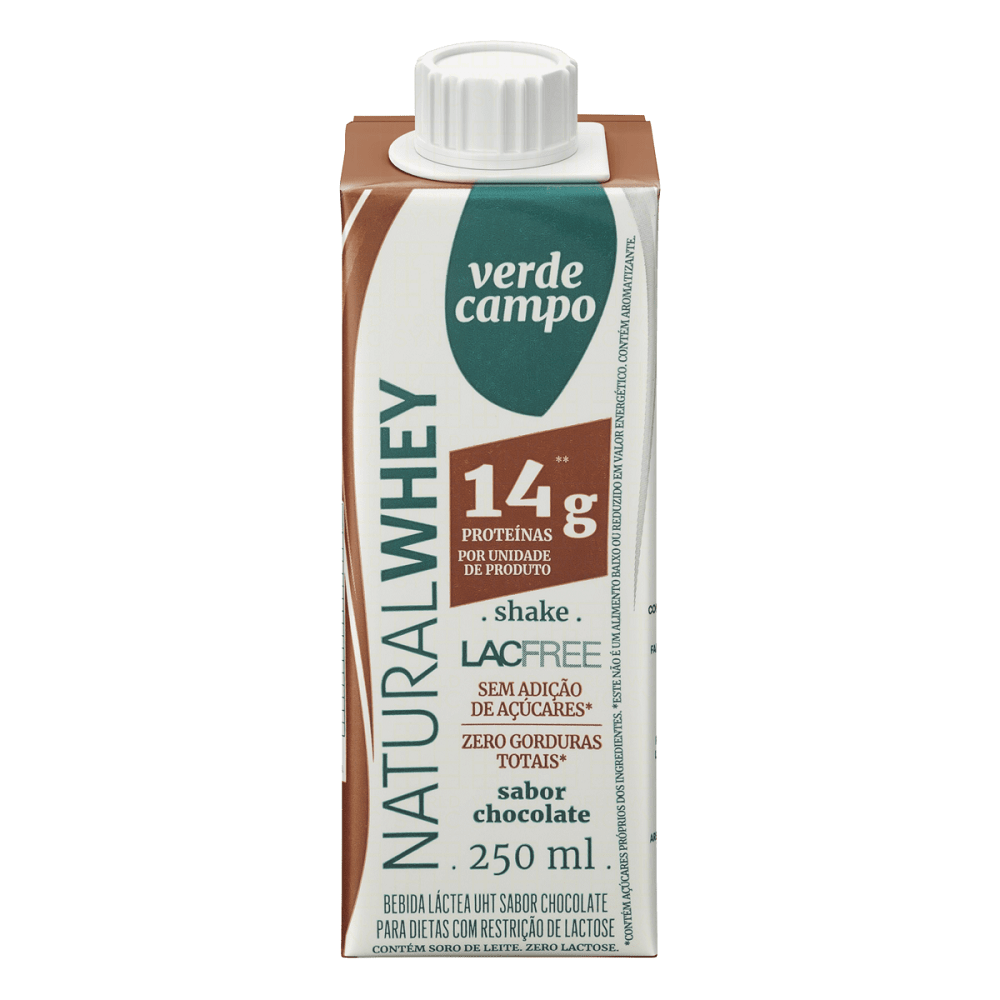 Bebida Láctea Verde Campo Naturalwhey 14 Chocolate Zero Lactose 250ml