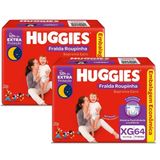 Kit 2 Fralda Descartável Huggies Supreme Care Roupinha Bag Xg 64 Unidades