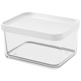 Pote Plástico Transparente Clear Grande De 1 Litro Tampa Branca - 20767/0007 - Coza