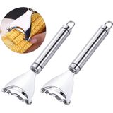 2 Pcs Descascador De Milho De Aço Inoxidável Ferramenta De Descascador De Espiga De Milho Para Cozinha Cortador De Milho Da Espiga Shucker D