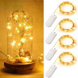 4 Luzes De Fada Do Pacote 10ft 30 Mini Leds String Lights Bateria Operada À Prova De Água Branco Quente Estrelada Luzes De Vagalume Em Fio D