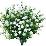 Flores Falsas Artificiais. 4pack Artificial Uv Resistente Vegetação Shrubs Plantas Interior Exterior Hanging Planter Home Garden Decor (bran