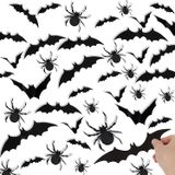 160pcs Halloween 3d Morcegos 3d Aranha Halloween Decoração Casa