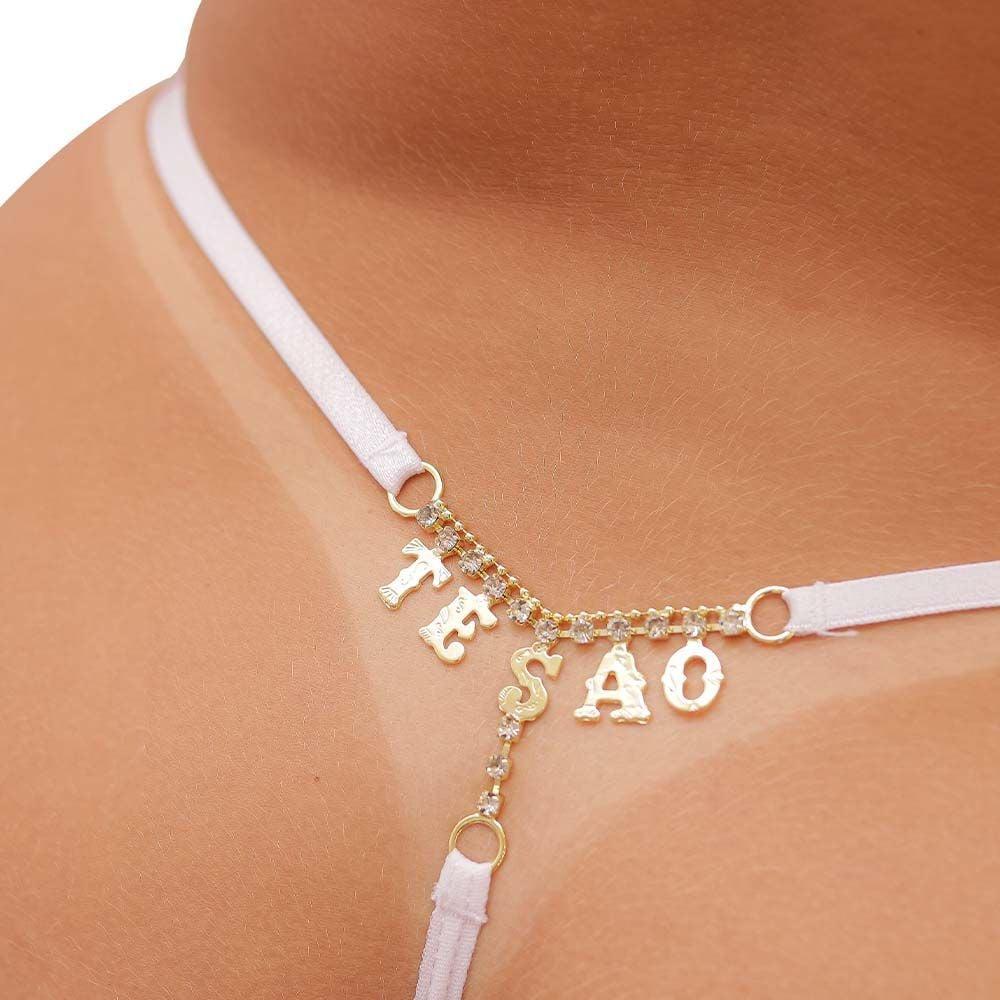 Calcinha Plus Size Personalizada Fio Dental Frase Tsão