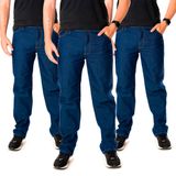 Kit 3 Calças Jeans Masculina Básica Tradicional