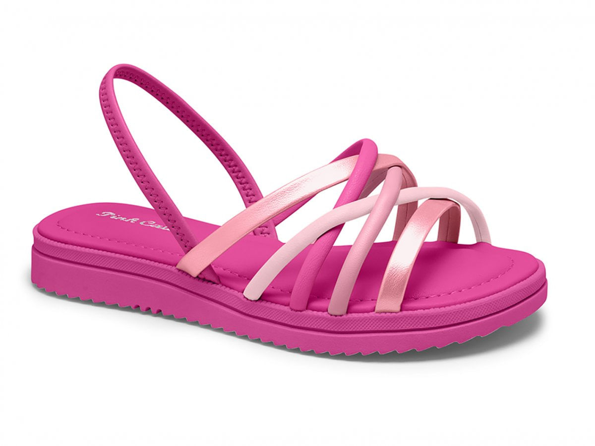 Sandália Papete Flatform Pink Cats V3663 Infantil Feminino