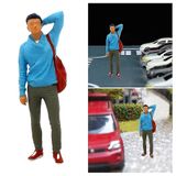 Resina 1/64 Diorama Pintado À Mão Fitness Figura Layout Pessoas