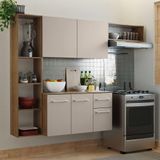 Armário De Cozinha Compacta 180cm Rustic/crema Easy Madesa