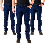 Kit 3 Calças Jeans Masculina Tradicional Com Elastano