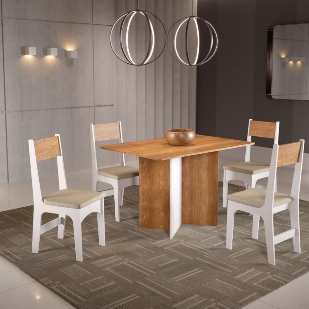 Conjunto Mesa E 4 Cadeiras Dani Sonetto