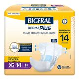 Fralda Geriátrica Bigfral Derma Plus Tamanho Xg Com 14 Unidades Embalagem Econômica