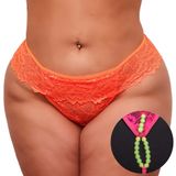 Calcinha Plus Size Fio Dental Tailandesa Perolas Brilham Na Luz Negra