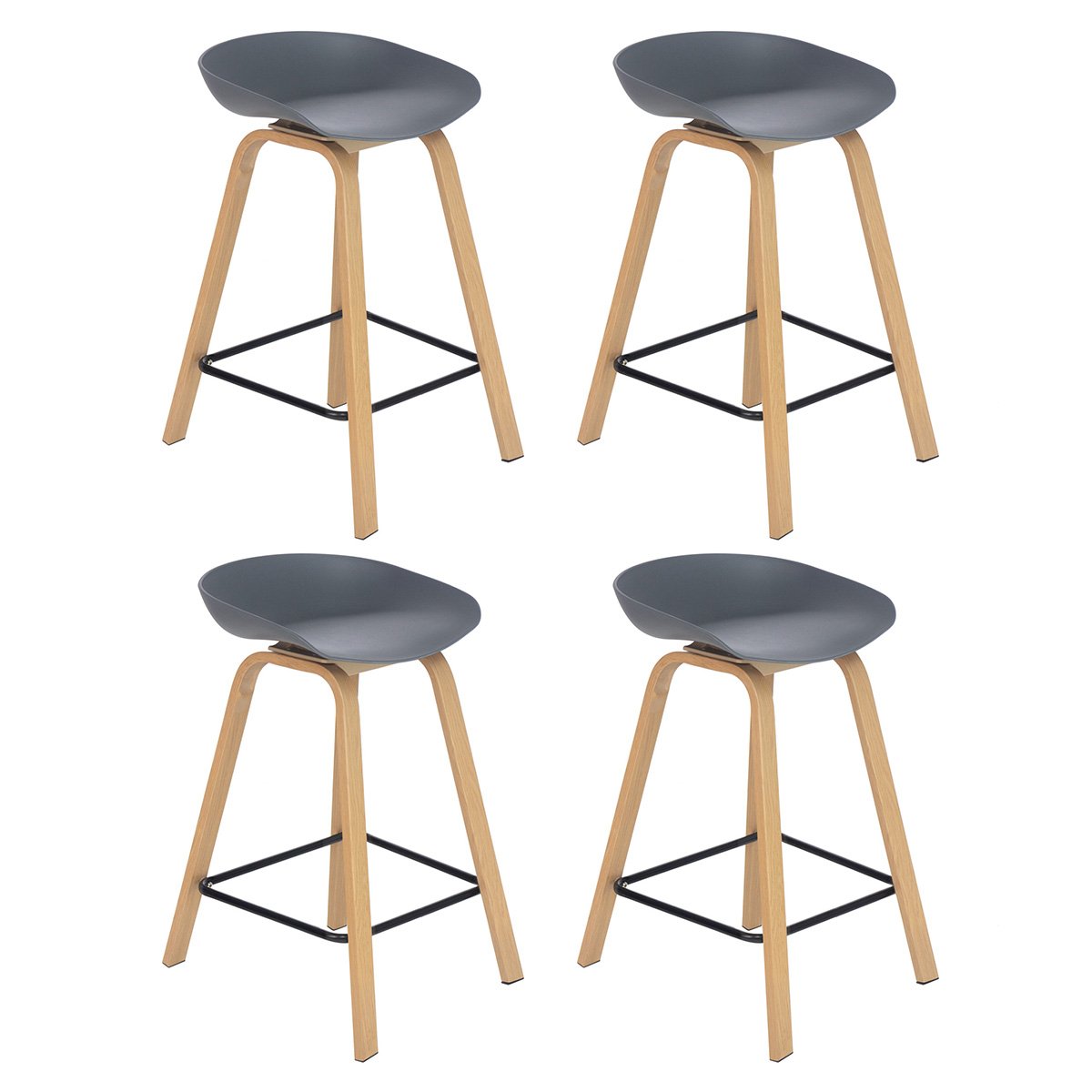 Kit 4 Banquetas Médias Bancada Cozinha Cassia Bd 66 Cm