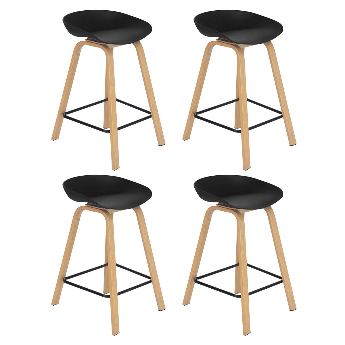 Kit 4 Banquetas Médias Bancada Cozinha Cassia Bd 66 Cm