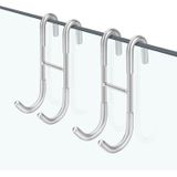 2 Pack Shower Door Hooks Inoxidável Aço Sobre O Gancho De Porta S Ganchos De Chuveiro Em Forma Definir Emoldurado Gancho De Chuveiro Porta D