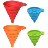 Arco-íris Cores Silicone Conjunto De Funil Dobrável De 4 Pequenas E Grandes Ferramentas De Cozinha Cozinha Funil Dobrável