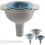Cozinha Funil 4-em-1 Funil Multifuncional Conjunto Funil De 3 Peças Com Alça E Filtro Removível Inserir Funil De Enchimento Plástico 60/80/1