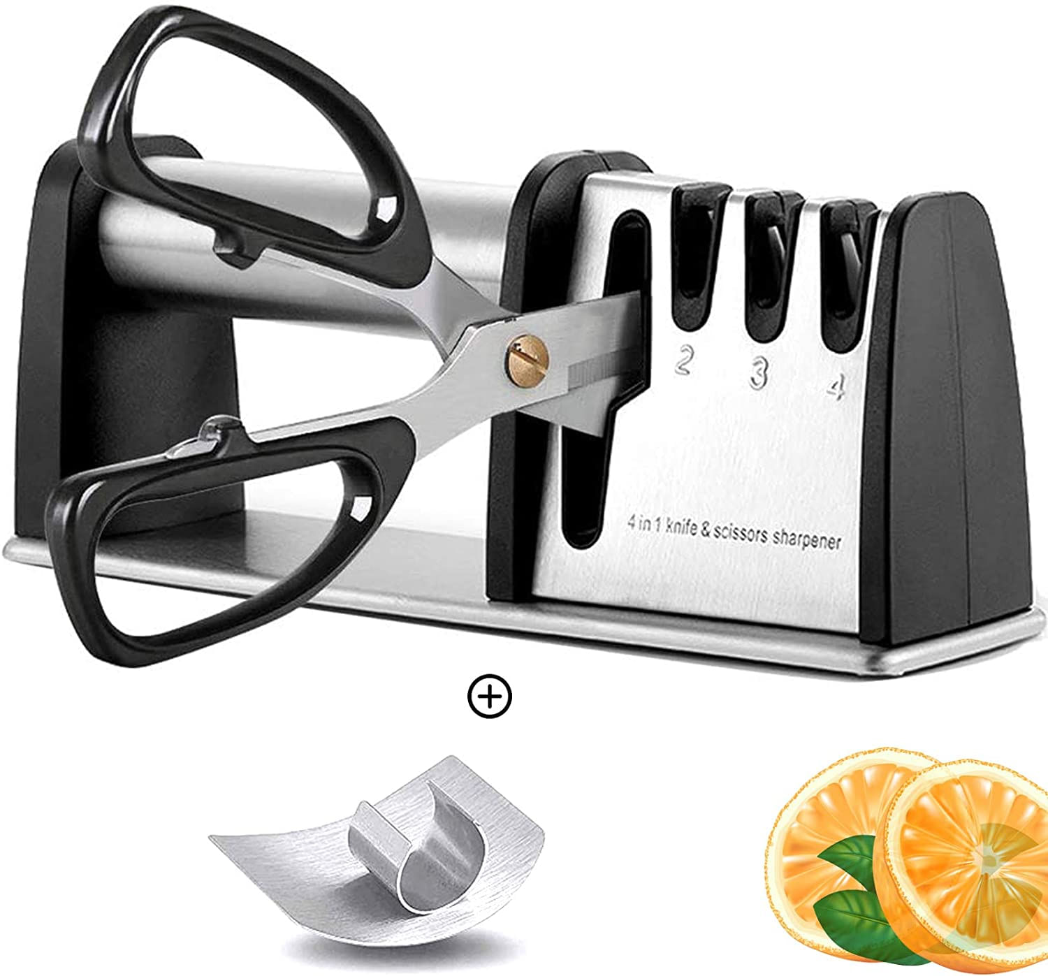 Sharpeners De Faca Melhores 4 Em 1 Facas De Cozinha Manuais &amp; Afiadores De Tesoura 4 - Sistema De Afiação De Faca De Palco Com Aço Diamant