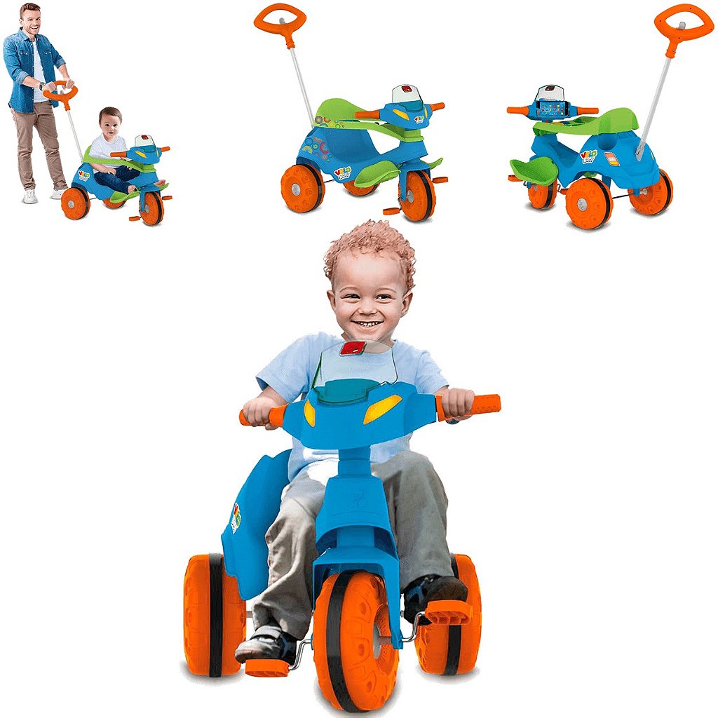 Triciclo Infantil - Passeio e Pedal - Velobaby G2 - Rosa - Bandeirante